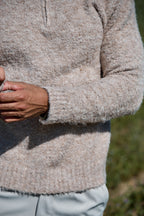 Pull Demi-Zip Texturé
