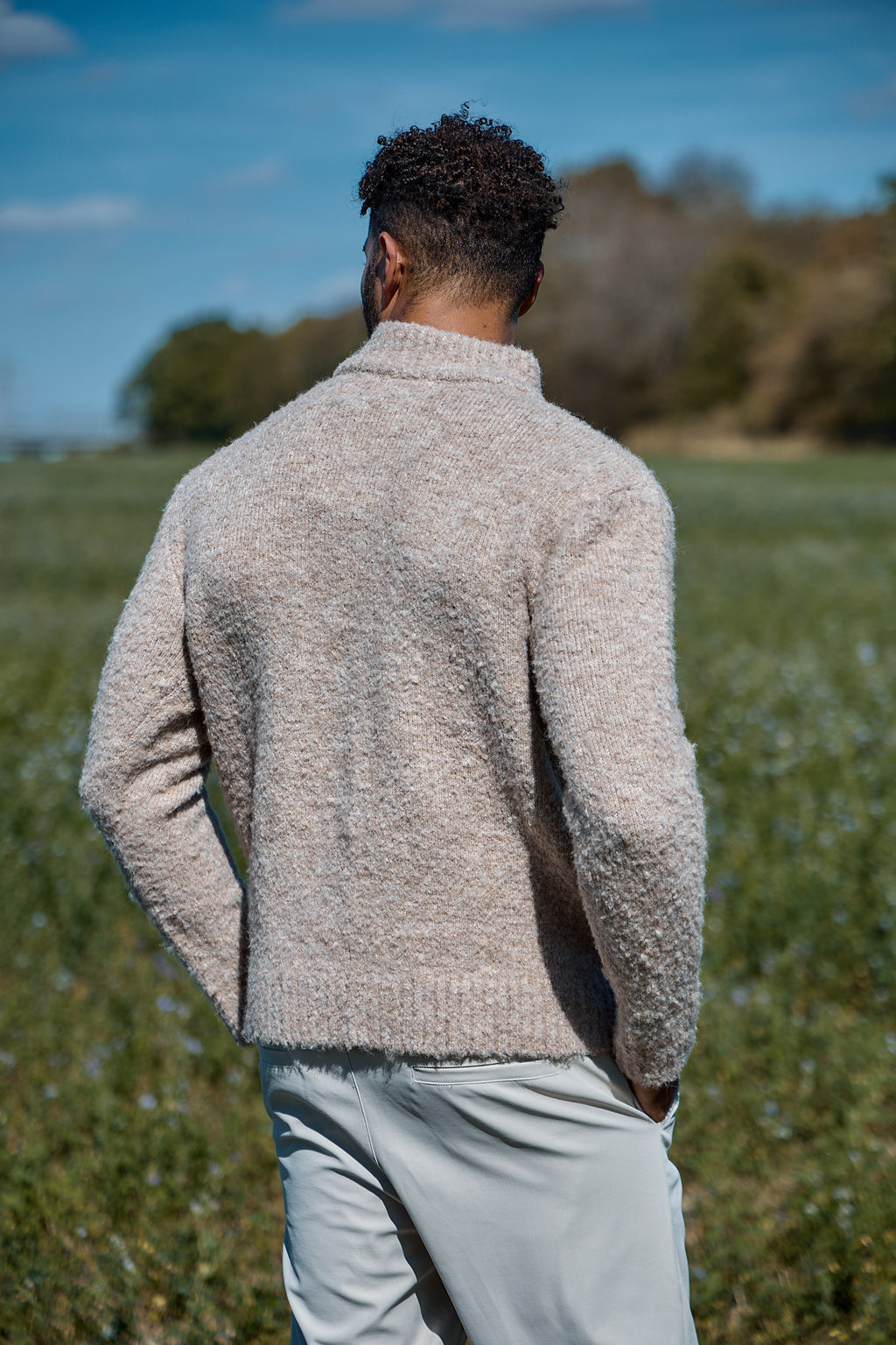 Pull Demi-Zip Texturé