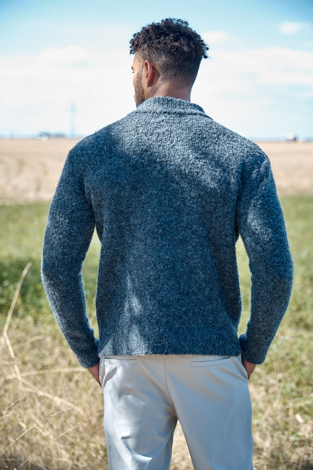 Pull Demi-Zip Texturé