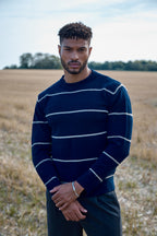 Pull Rayé Homme à Col Rond