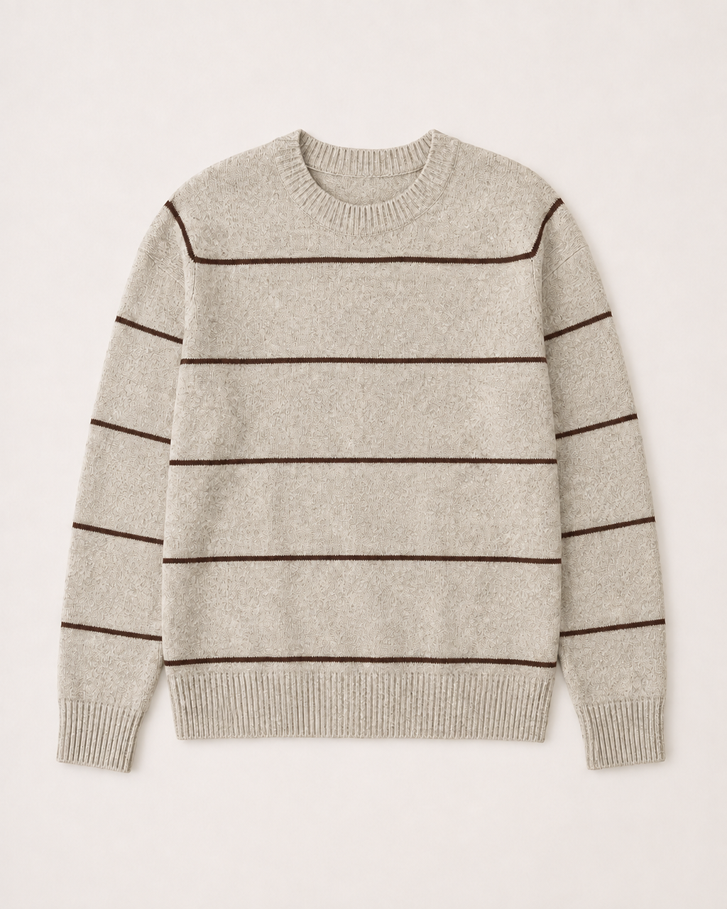 Pull Rayé Homme à Col Rond