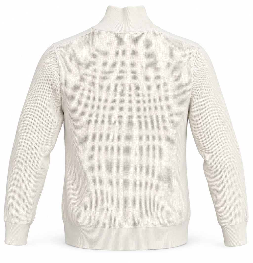 Pull Demi-Zip à Détails Contrastés