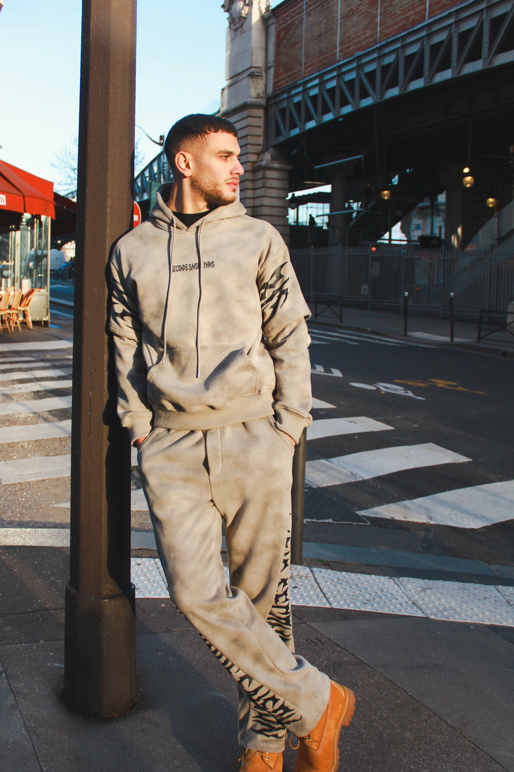 Ensemble Survêtement Oversize – Imprimés Flammes