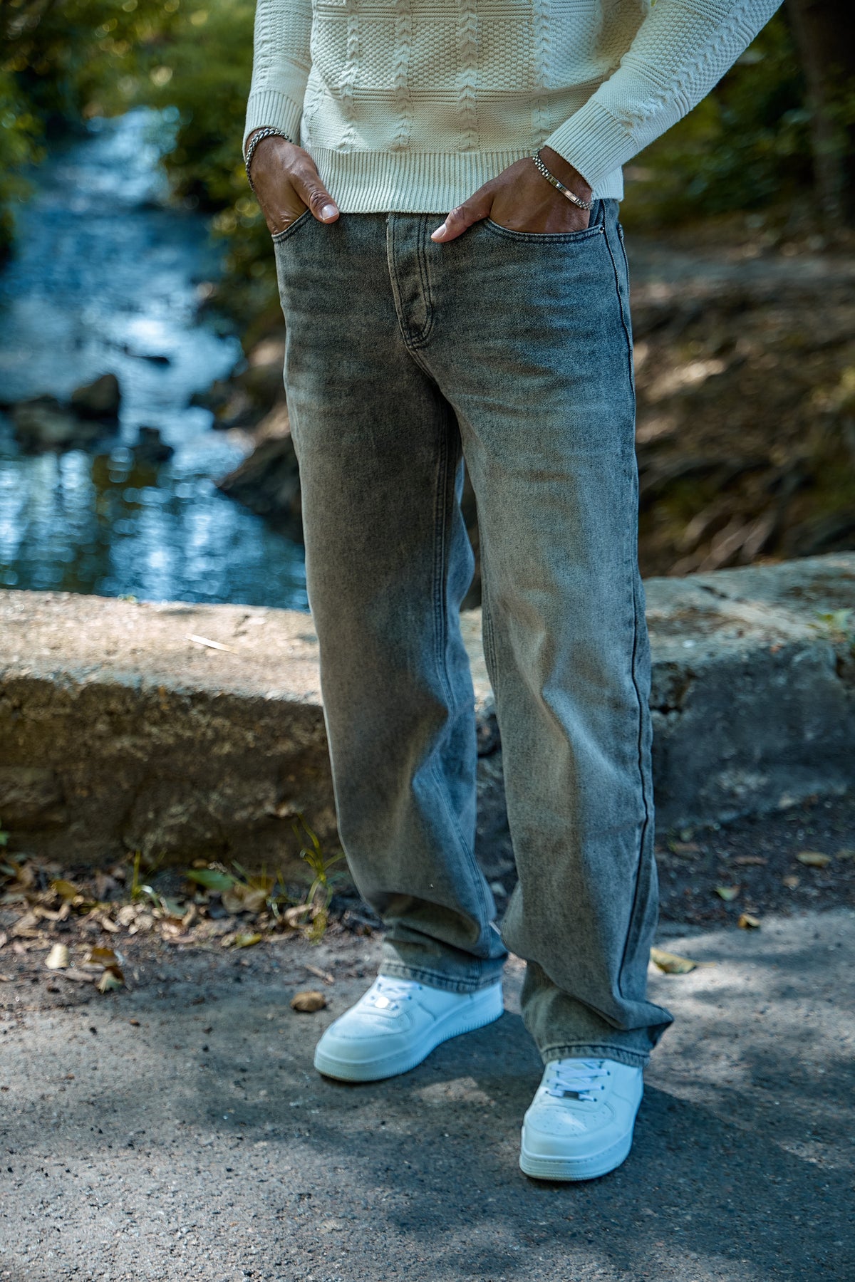 Bleached Gray Jeans