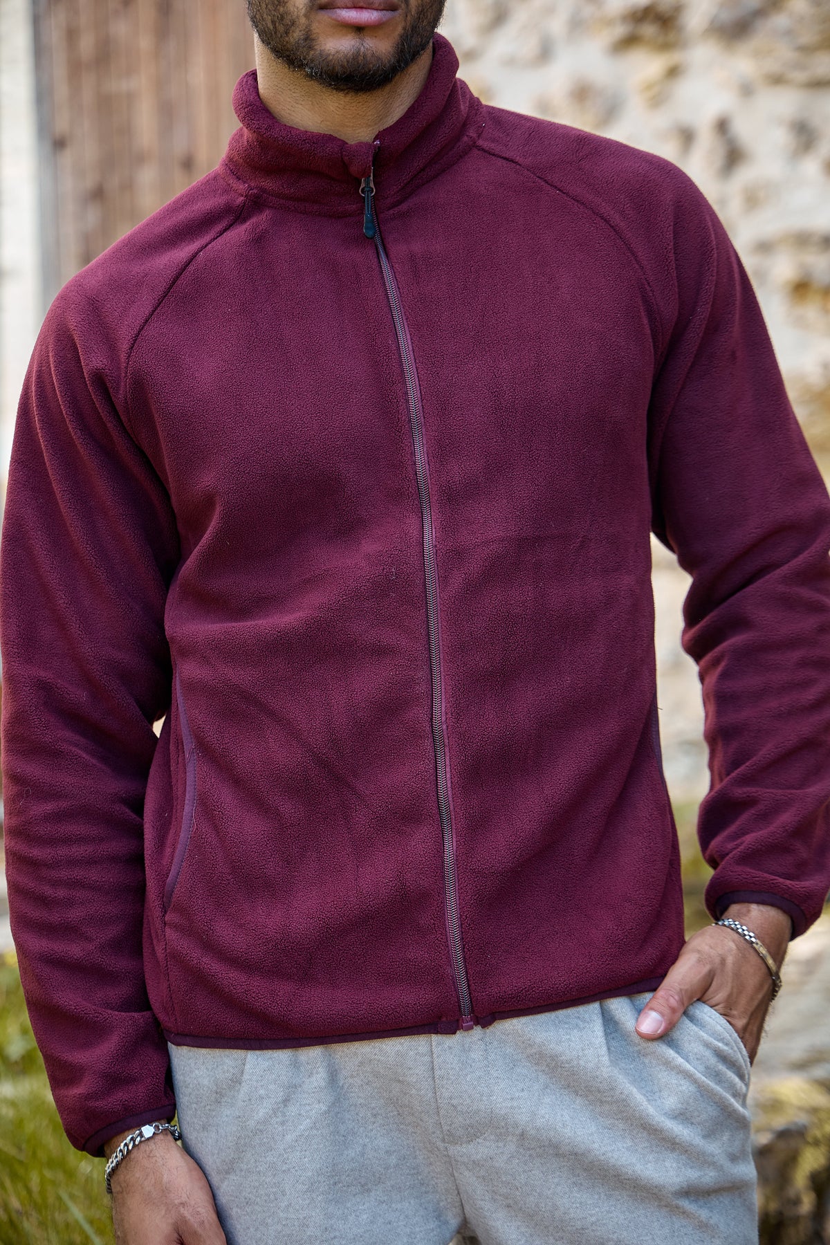 Veste Zippée à Col Montant