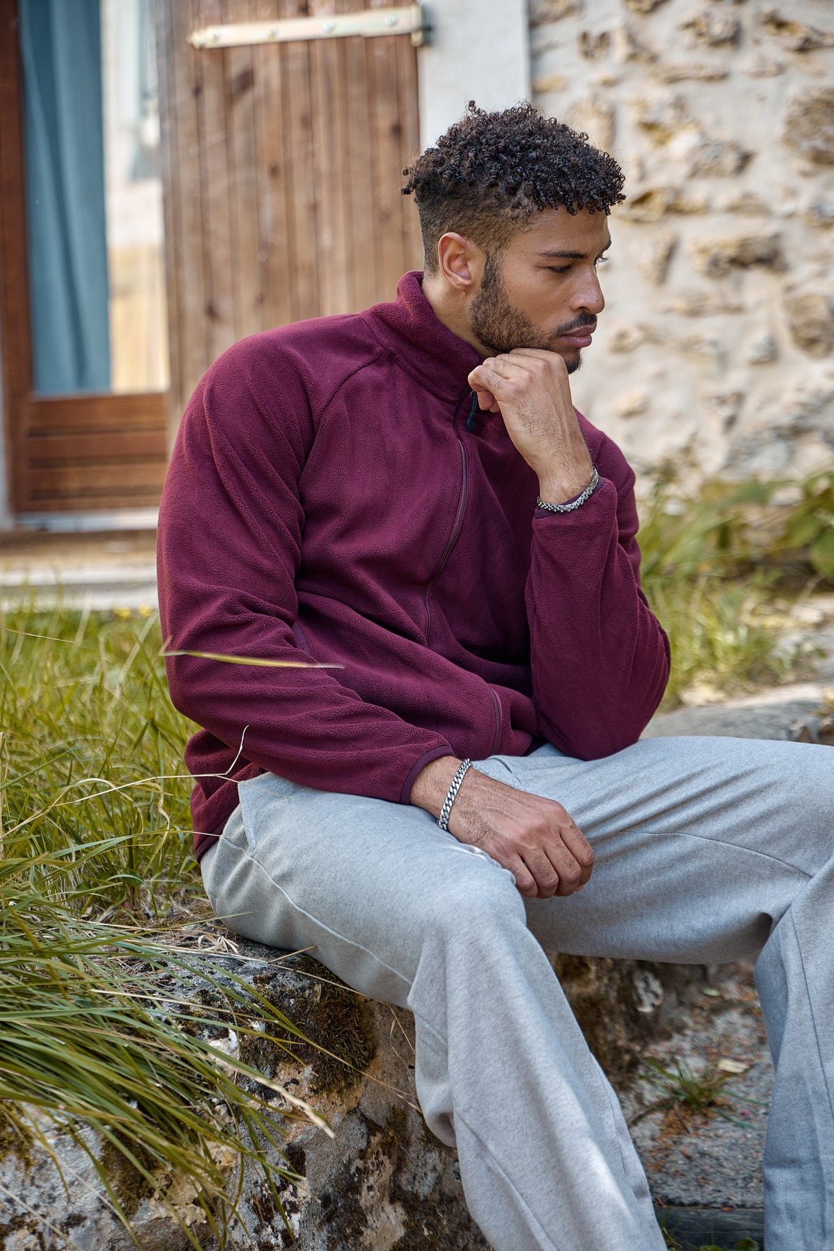Veste Zippée à Col Montant