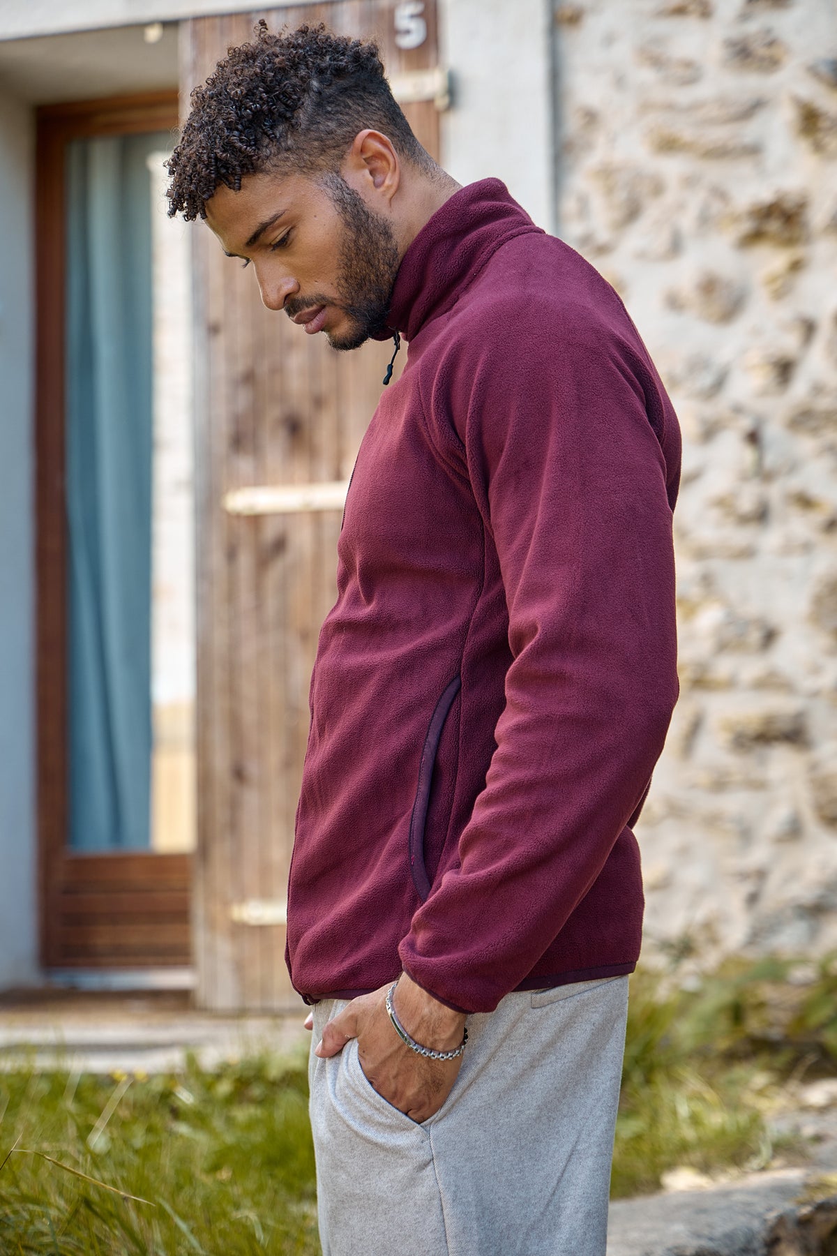 Veste Zippée à Col Montant