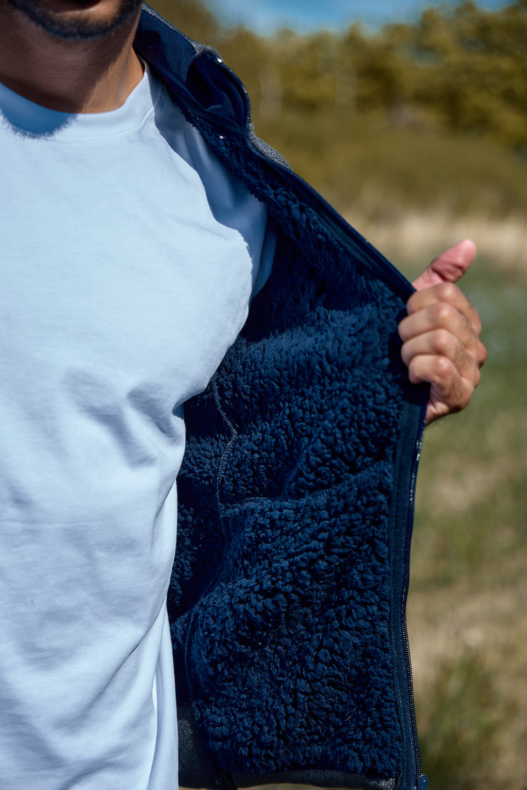 Veste Zippée à Col Montant et Poche Poitrine