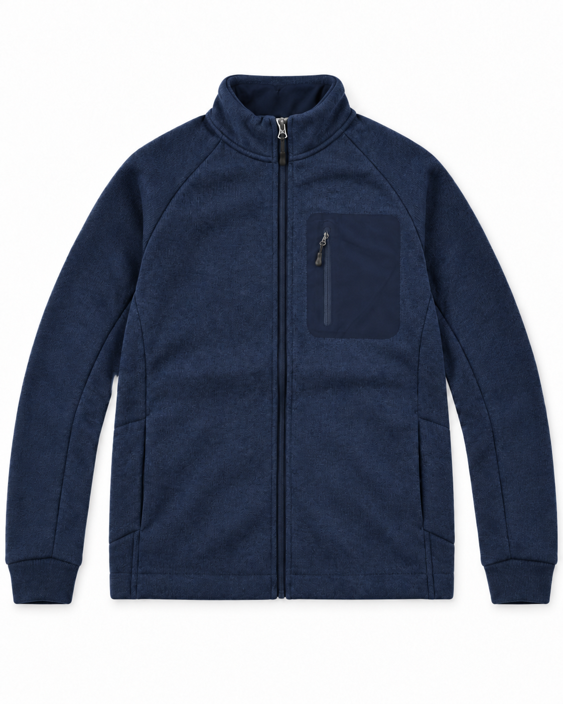 Veste Zippée à Col Montant et Poche Poitrine
