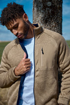 Veste Zippée à Col Montant et Poche Poitrine