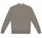 Pull Col Polo à Rayures Texturées