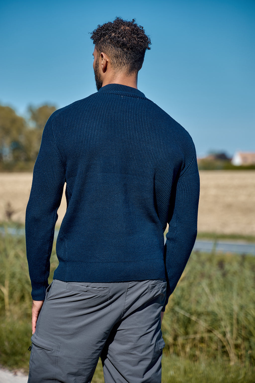 Pull Homme Col Montant Demi-Zippé