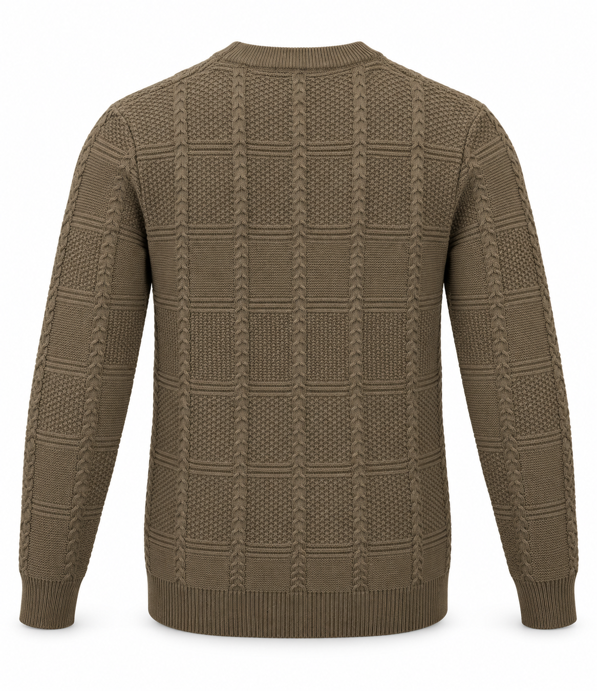 Pull en Maille Texturée à Col Rond