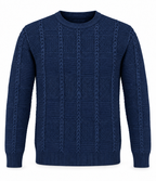 Pull en Maille Texturée à Col Rond
