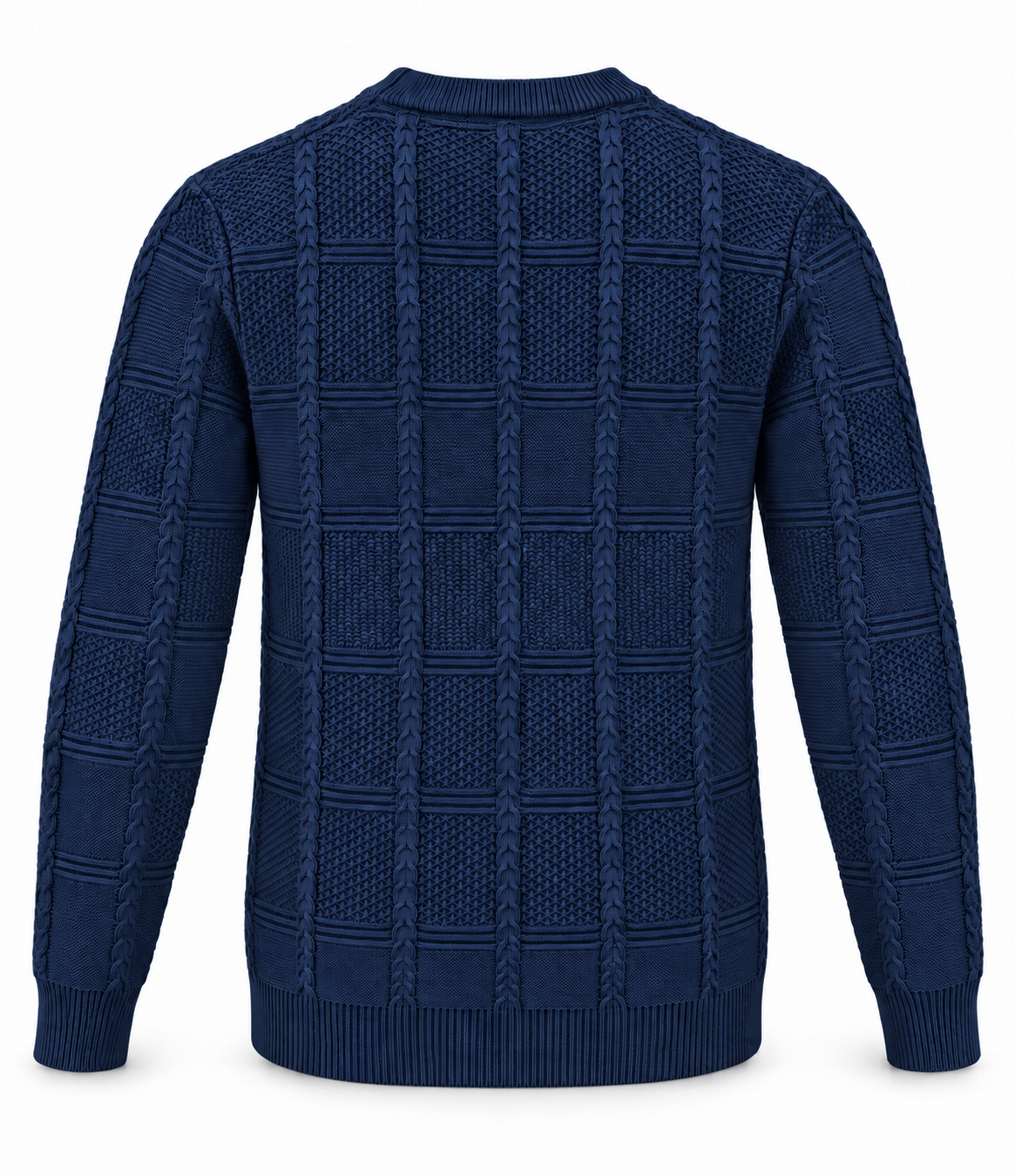 Pull en Maille Texturée à Col Rond