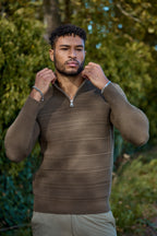 Pull Col Zippé Texturé