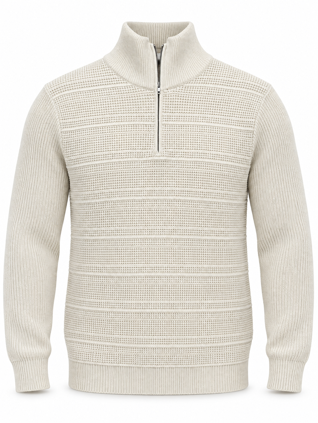 Pull Col Zippé Texturé