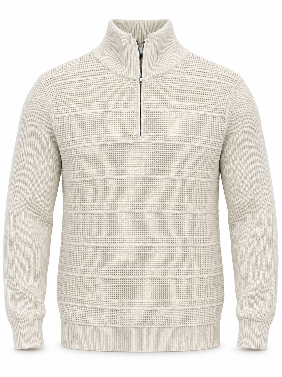 Pull Col Zippé Texturé