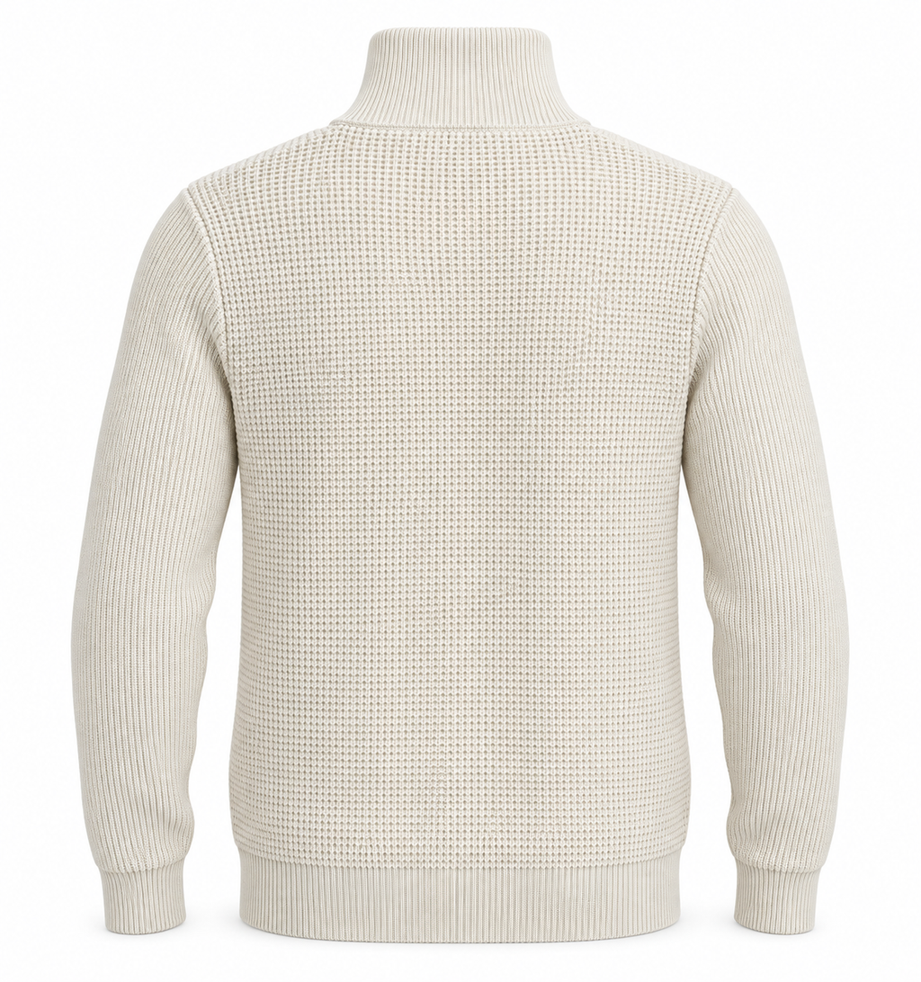 Pull Col Zippé Texturé