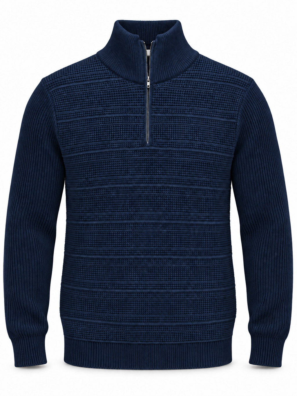 Pull Col Zippé Texturé