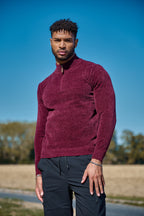 Pull Col Zippé en Maille Chenille