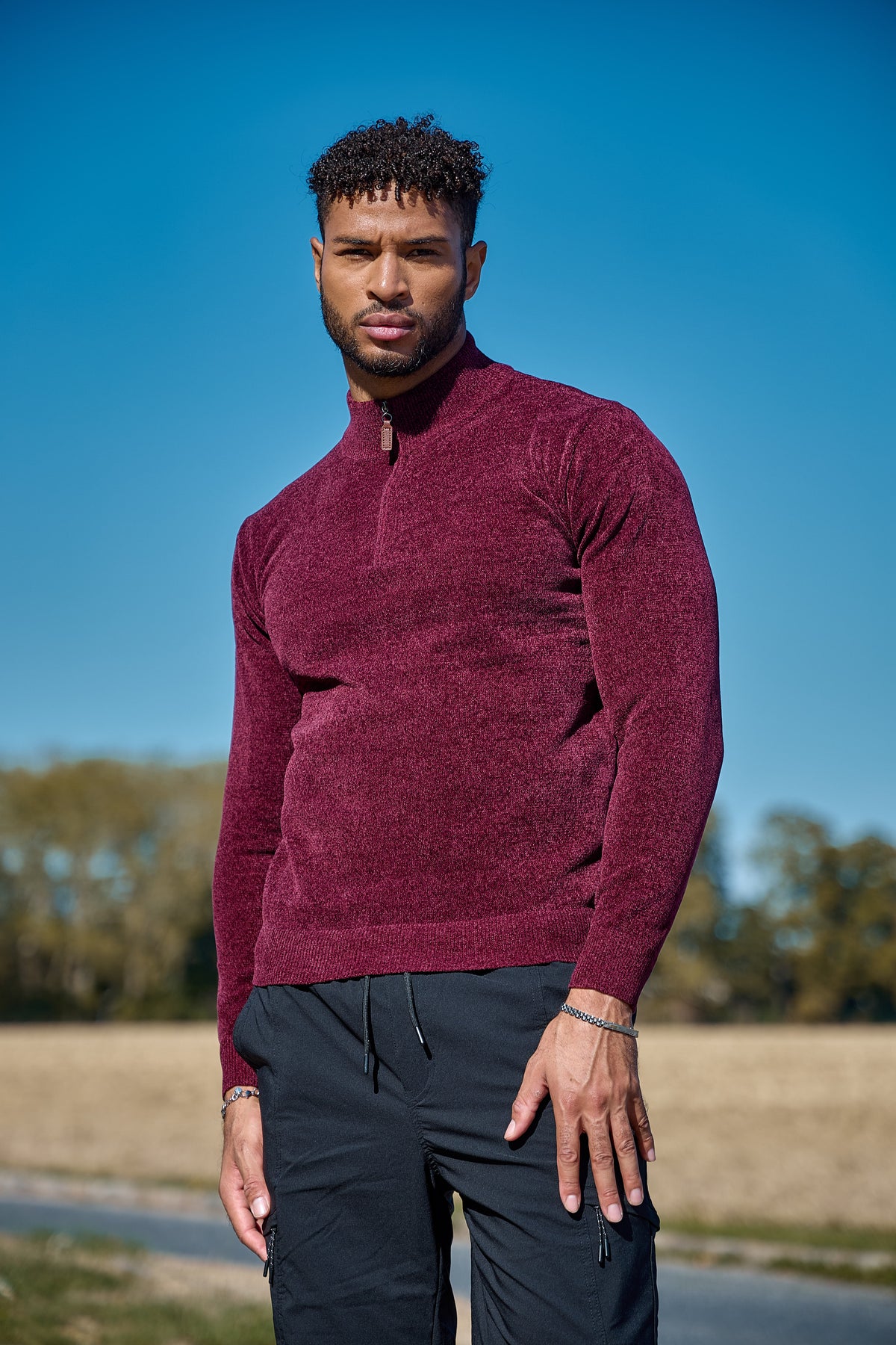 Pull Col Zippé en Maille Chenille