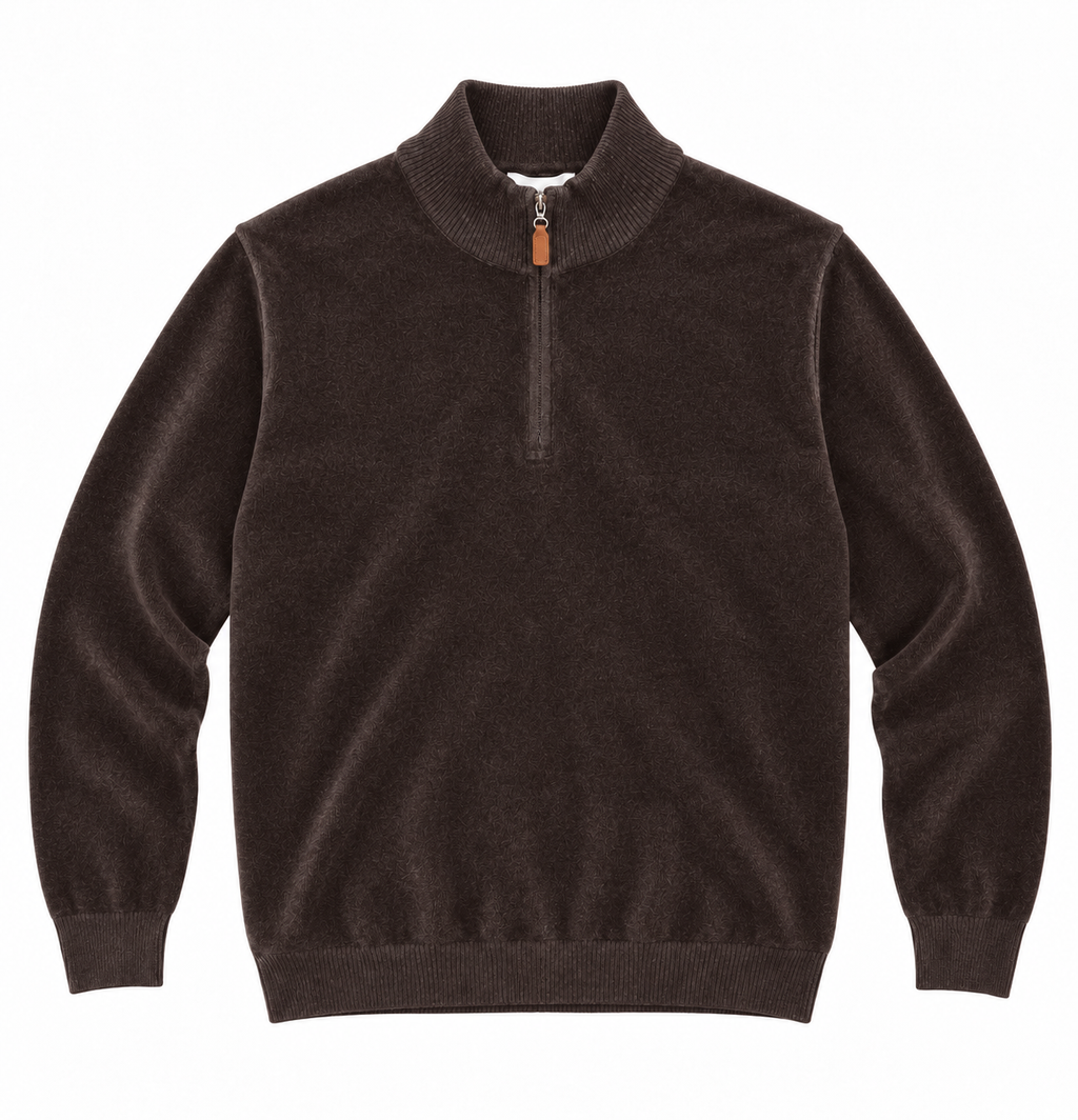 Pull Col Zippé en Maille Chenille