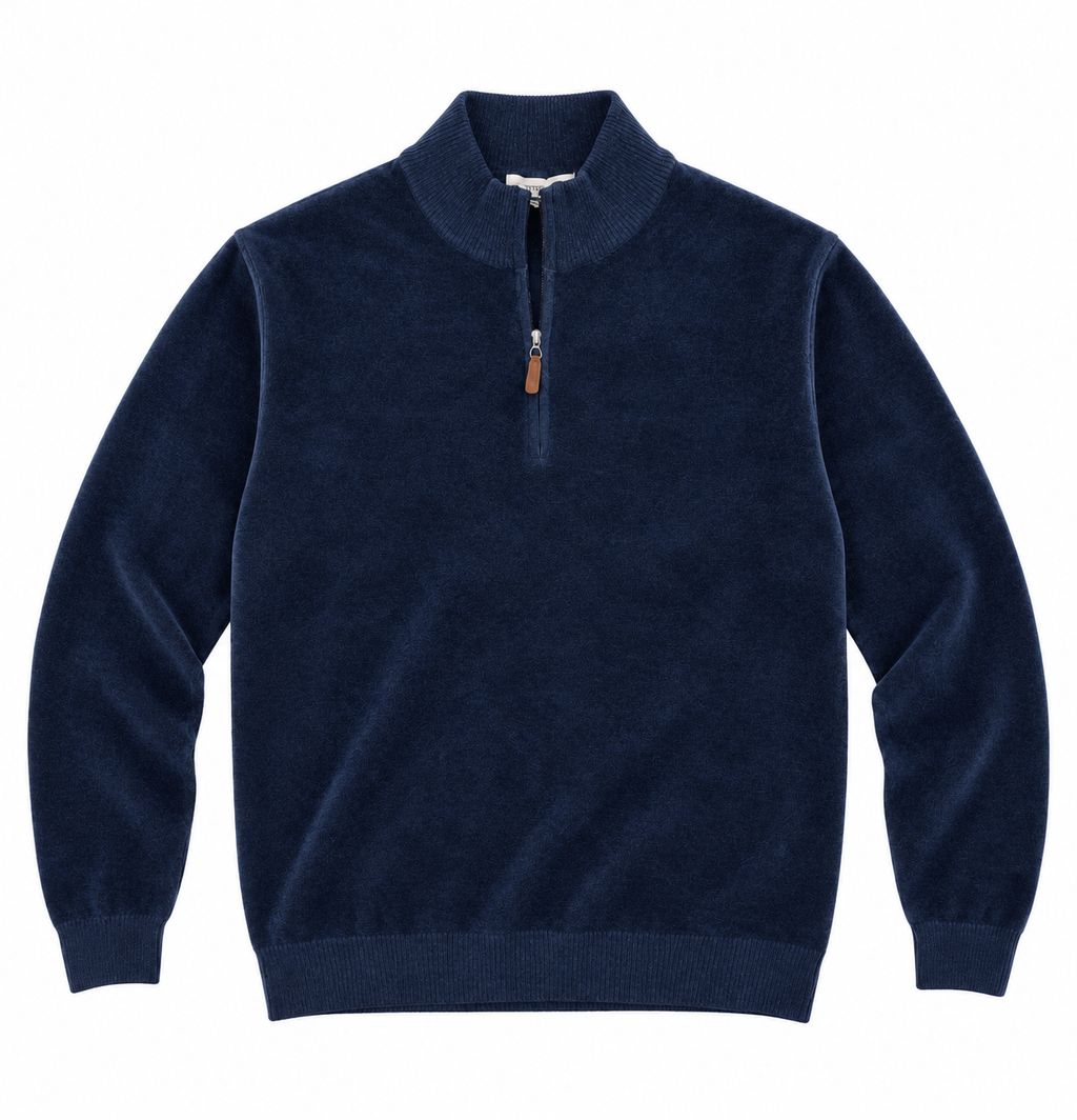 Pull Col Zippé en Maille Chenille