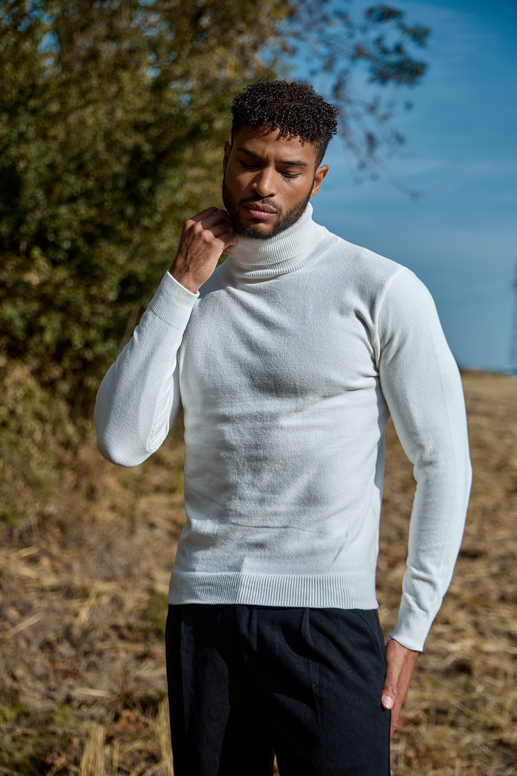 Pull Col Roulé en Maille Fine
