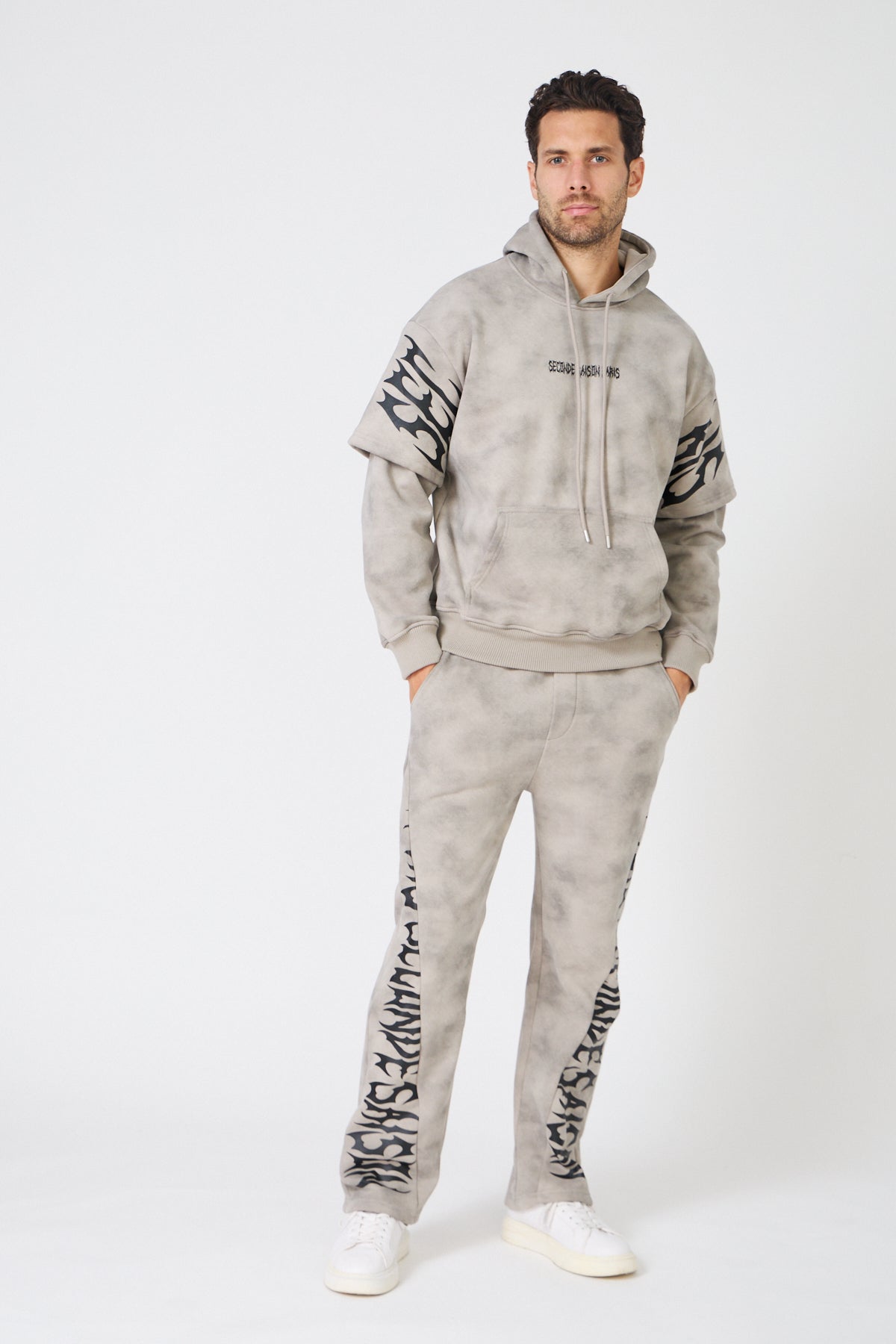 Ensemble Survêtement Oversize – Imprimés Flammes