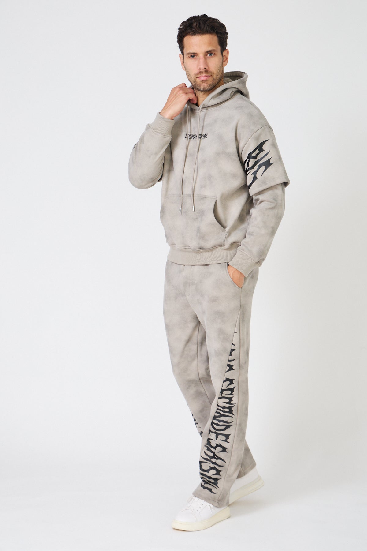Men's Oversized Tracksuit Set – Flame / Tribal Prints