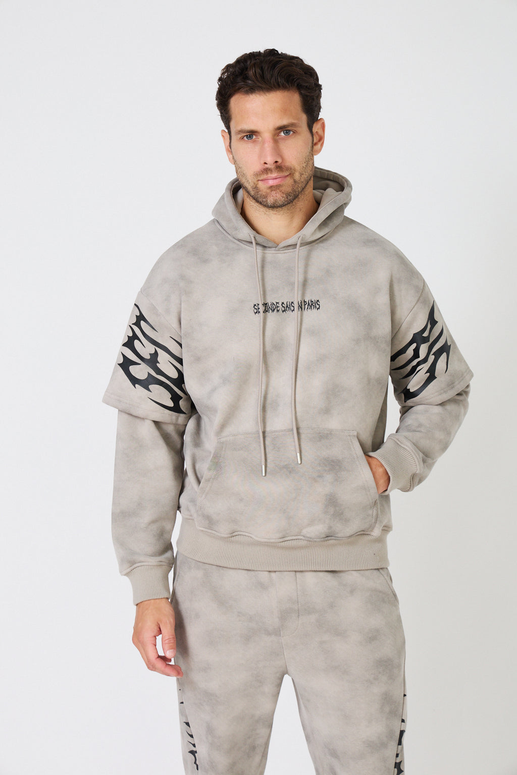 Ensemble Survêtement Oversize – Imprimés Flammes