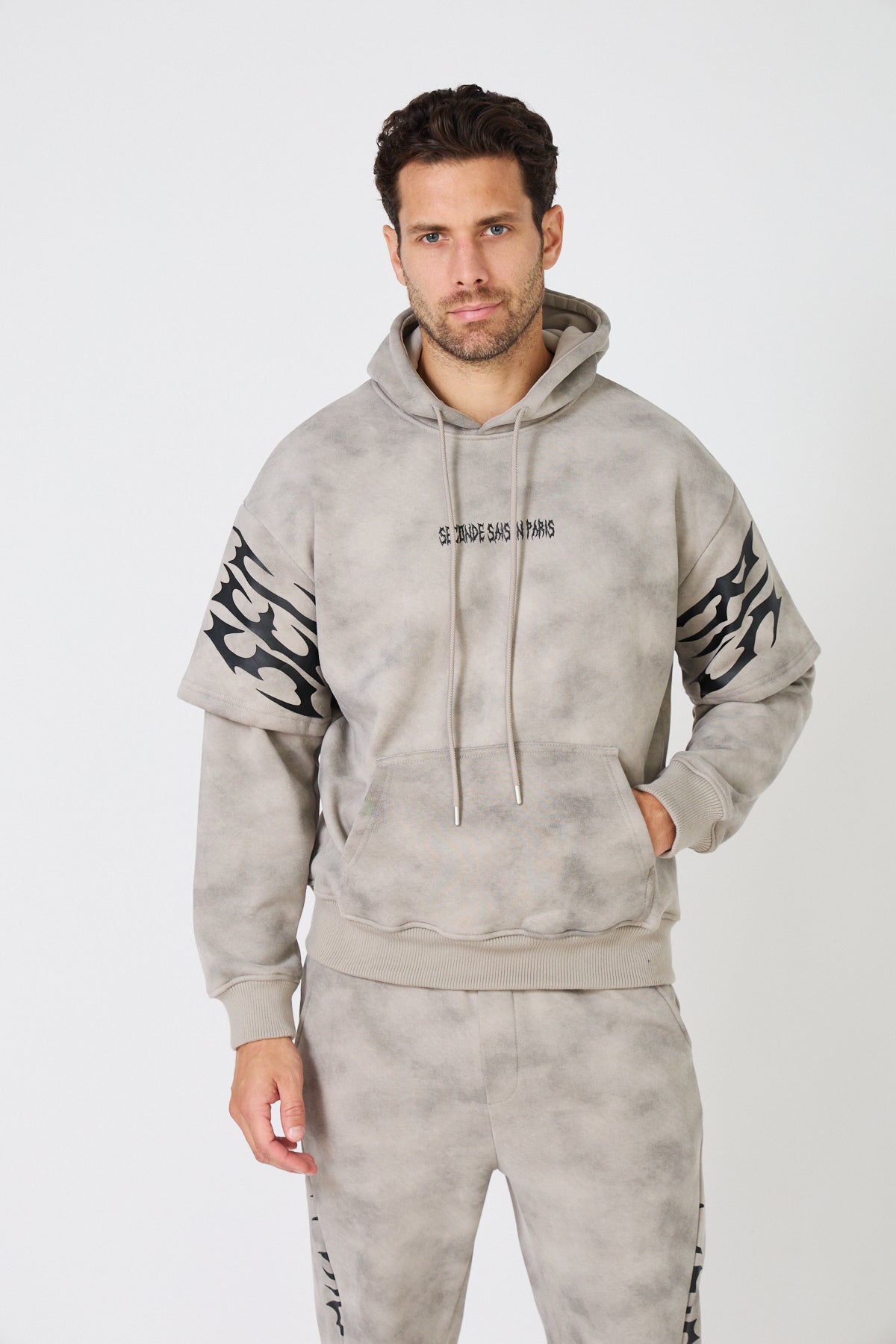 Ensemble Survêtement Oversize – Imprimés Flammes