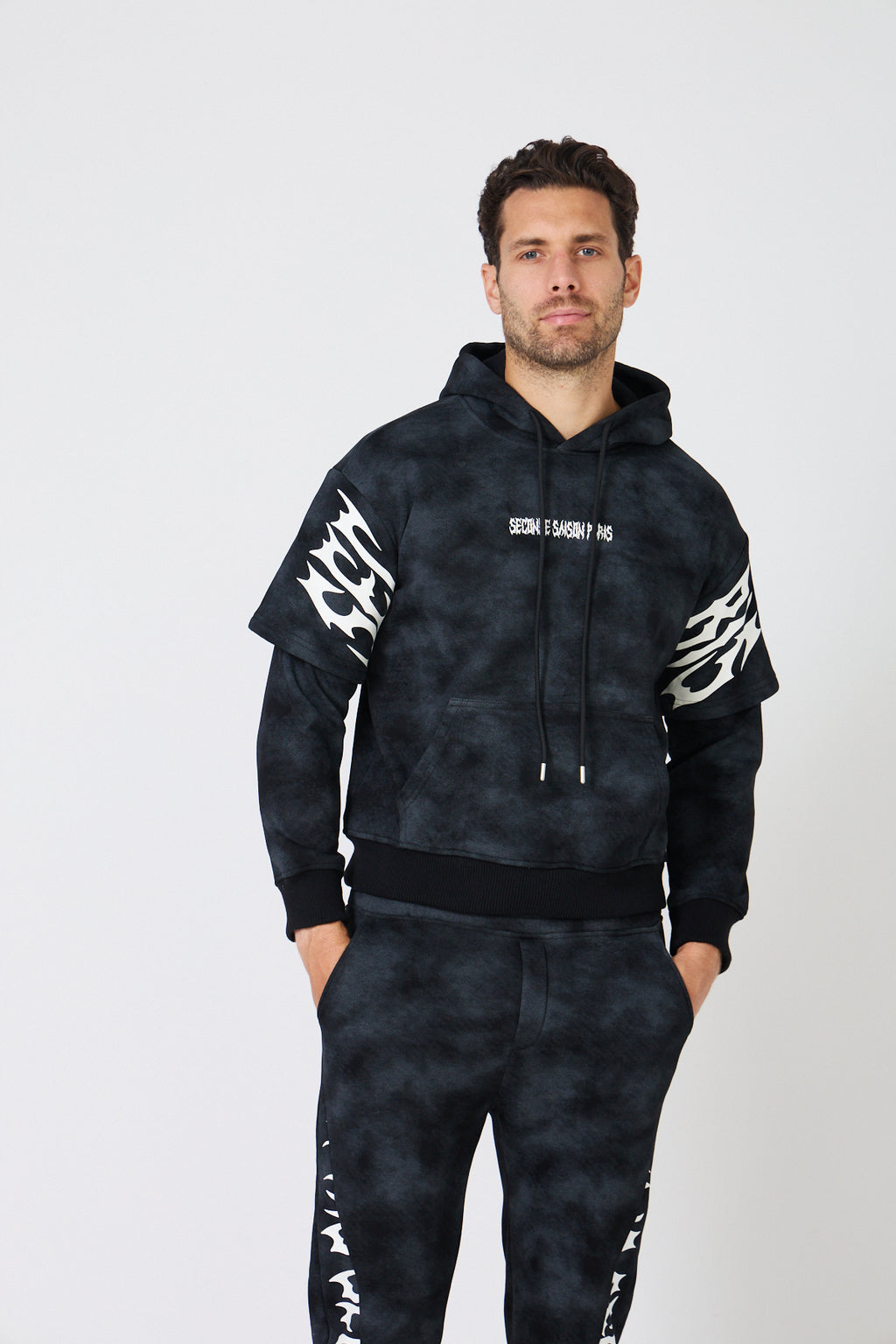 Men's Oversized Tracksuit Set – Flame / Tribal Prints