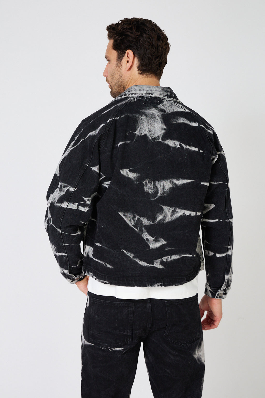 Veste et Pantalon Denim Effet Délavé - Ensemble