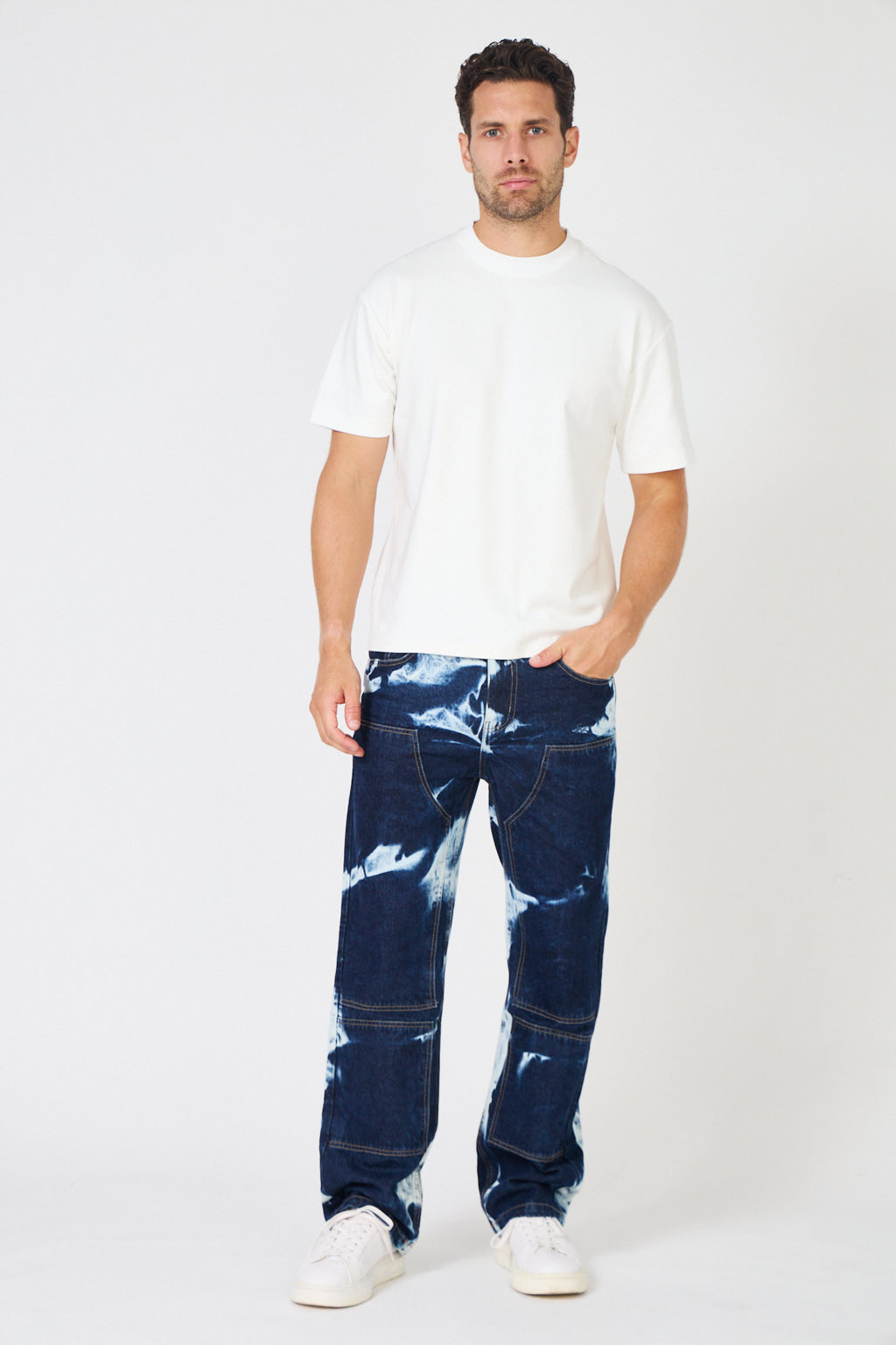 Veste et Pantalon Denim Effet Délavé - Ensemble