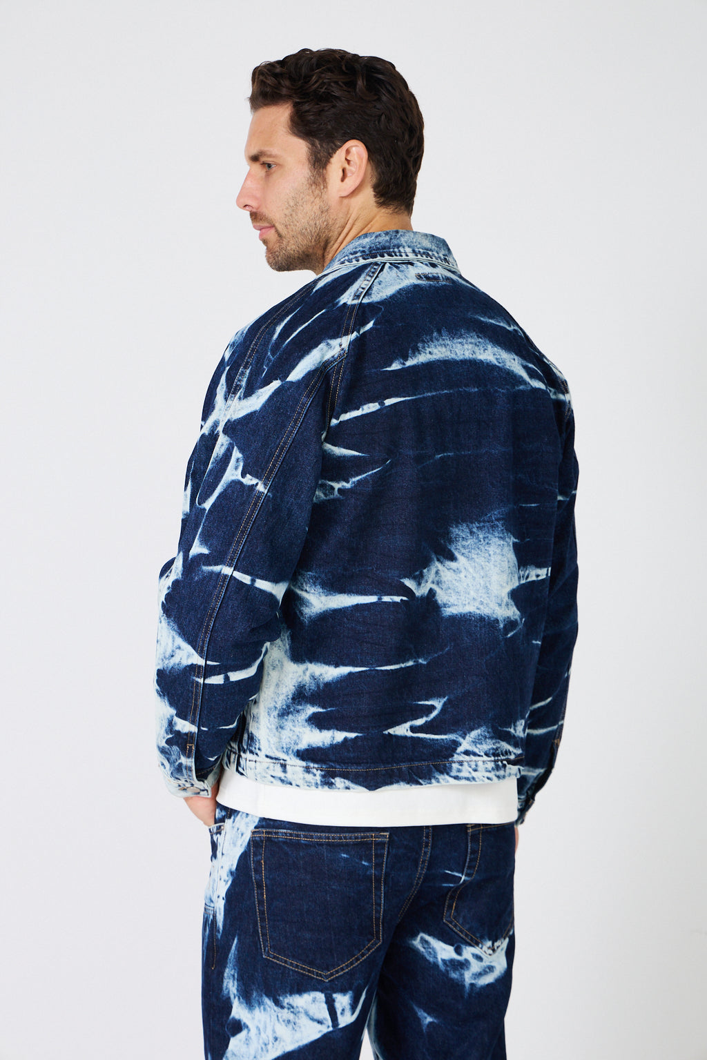 Veste et Pantalon Denim Effet Délavé - Ensemble