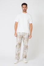 Paint Effect Denim Set – Street Chic Look for Winter