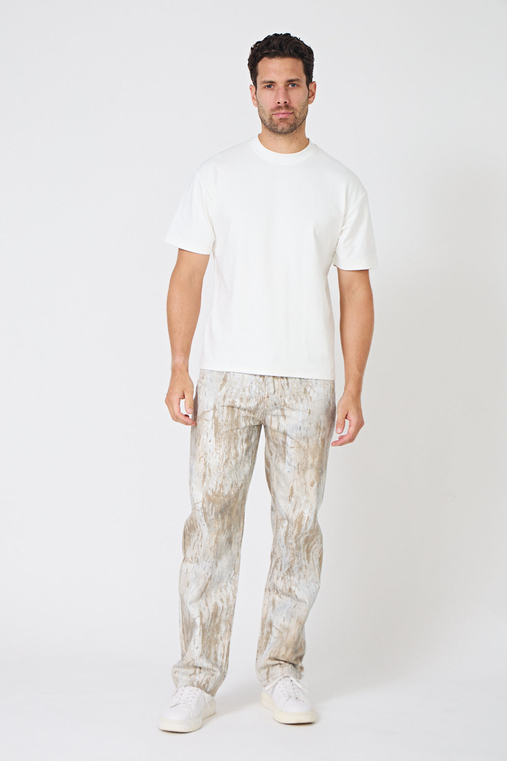 Veste et Pantalon Denim Effet Peinture - Ensemble