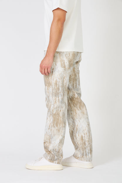 Paint Effect Denim Set – Street Chic Look for Winter
