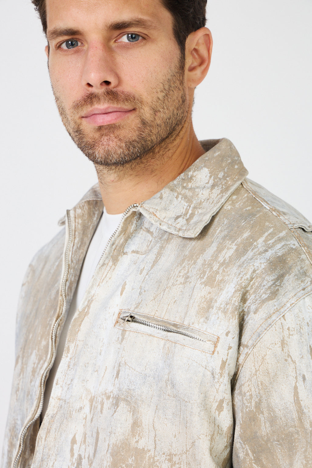 Veste et Pantalon Denim Effet Peinture - Ensemble