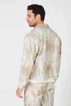 Paint Effect Denim Set – Street Chic Look for Winter