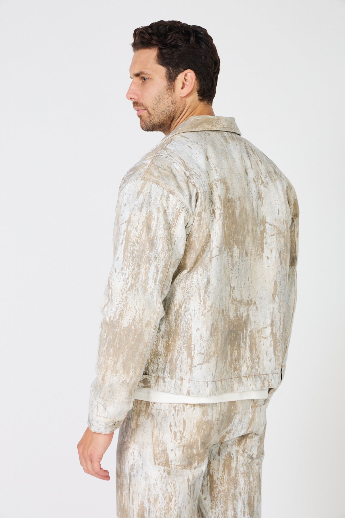 Veste et Pantalon Denim Effet Peinture - Ensemble