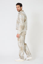 Paint Effect Denim Set – Street Chic Look for Winter