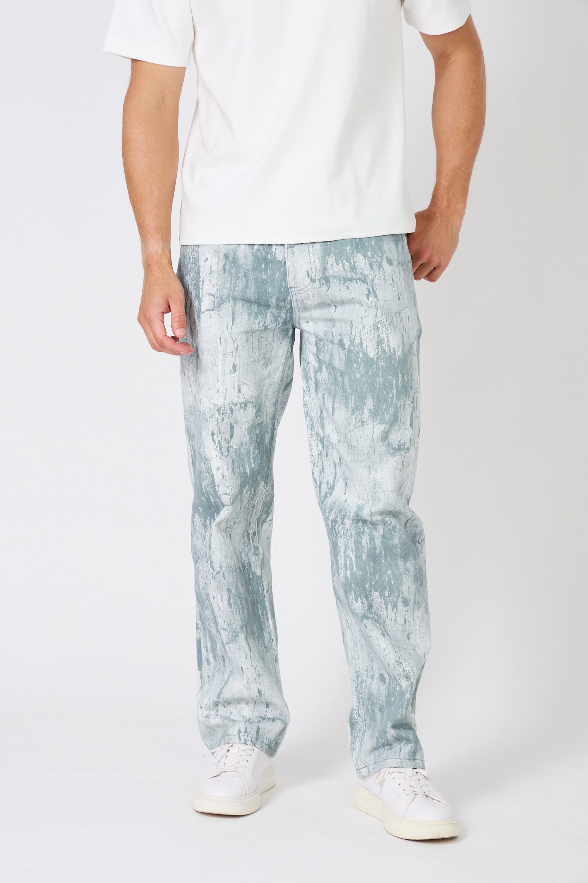 Veste et Pantalon Denim Effet Peinture - Ensemble