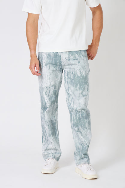 Paint Effect Denim Set – Street Chic Look for Winter