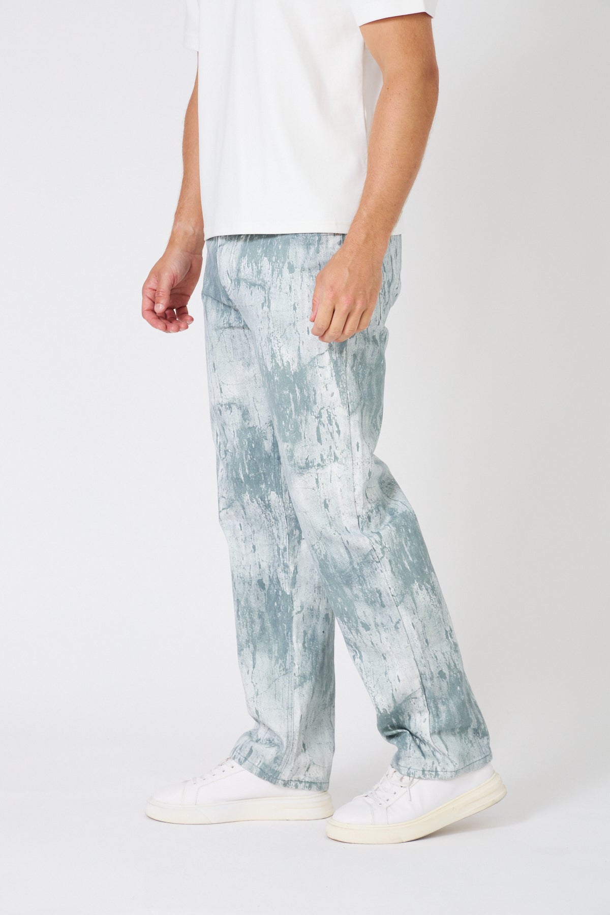 Veste et Pantalon Denim Effet Peinture - Ensemble