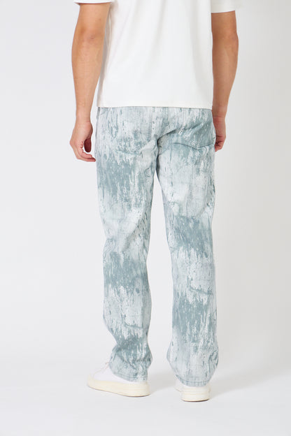 Paint Effect Denim Set – Street Chic Look for Winter