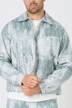 Paint Effect Denim Set – Street Chic Look for Winter