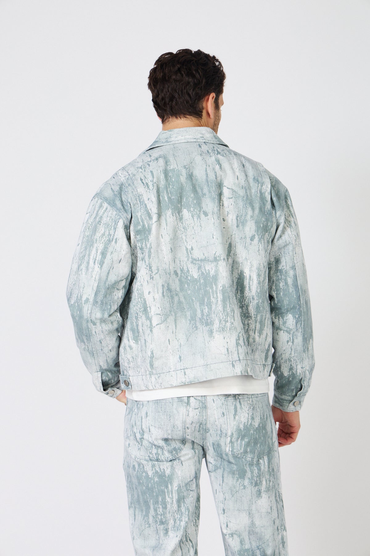 Veste et Pantalon Denim Effet Peinture - Ensemble